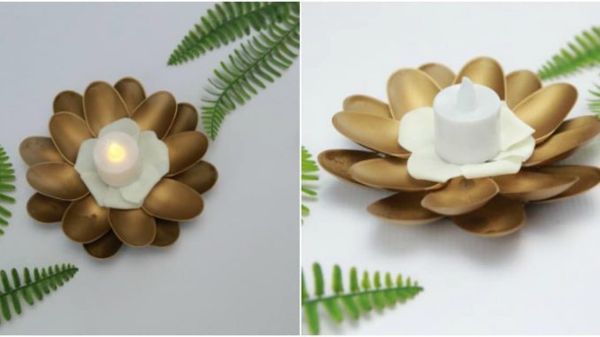 Jak snadno a rychle vyrobit svícen z plastových lžiček