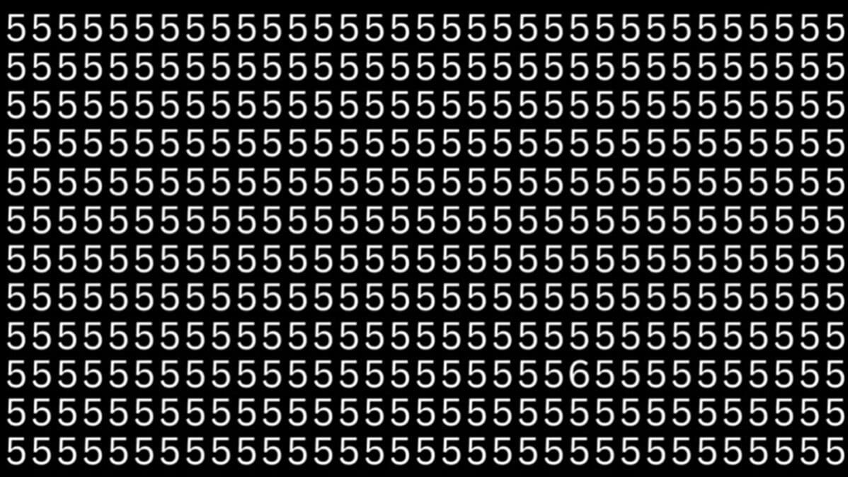 Obrázek k testu: Test pozornosti: Najdete do 25 vteřin šestku v záplavě pětek?