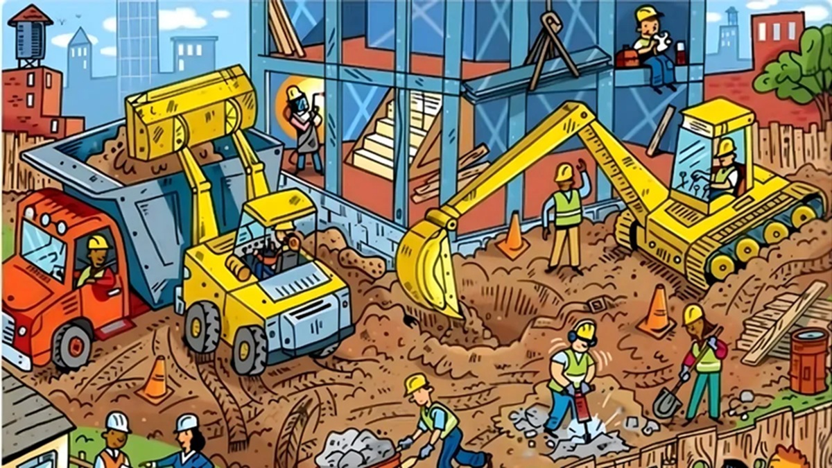 Obrázek k článku: Tento test zvládne jen několik málo lidí: Najdete banán na staveništi do 9 sekund?