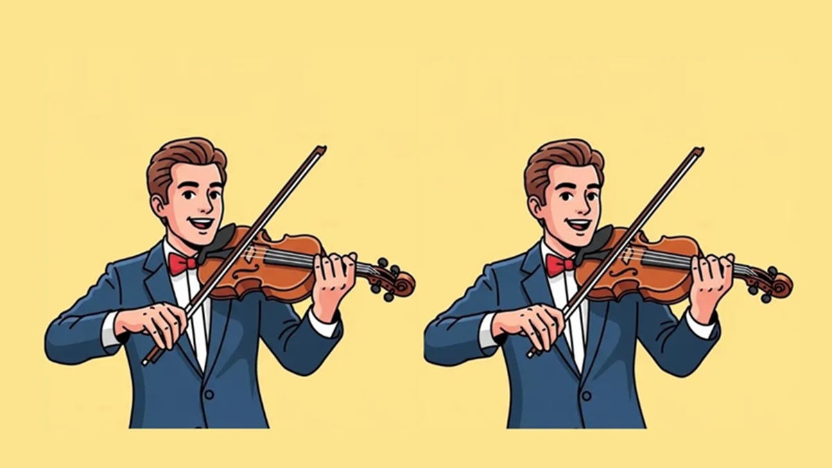 Obrázek k testu: Houslista a tři rozdíly: Najdete je do 37 sekund?