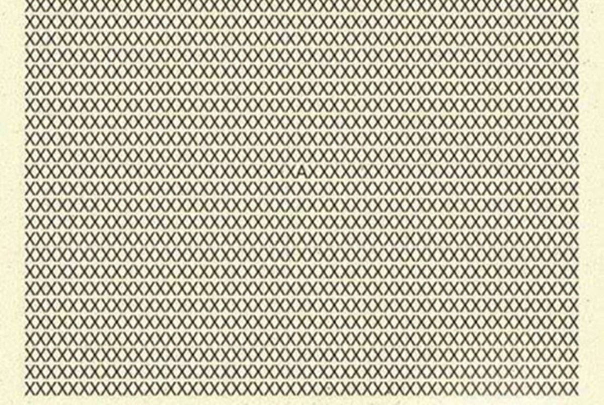 Obrázek k testu: Na první pohled jednoduchý úkol, který ale dokáže potrápit i bystré hlavy. Najdete během pouhých pěti sekund vetřelce mezi písmeny?