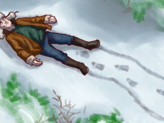 Test s vraždou postava na sněhu