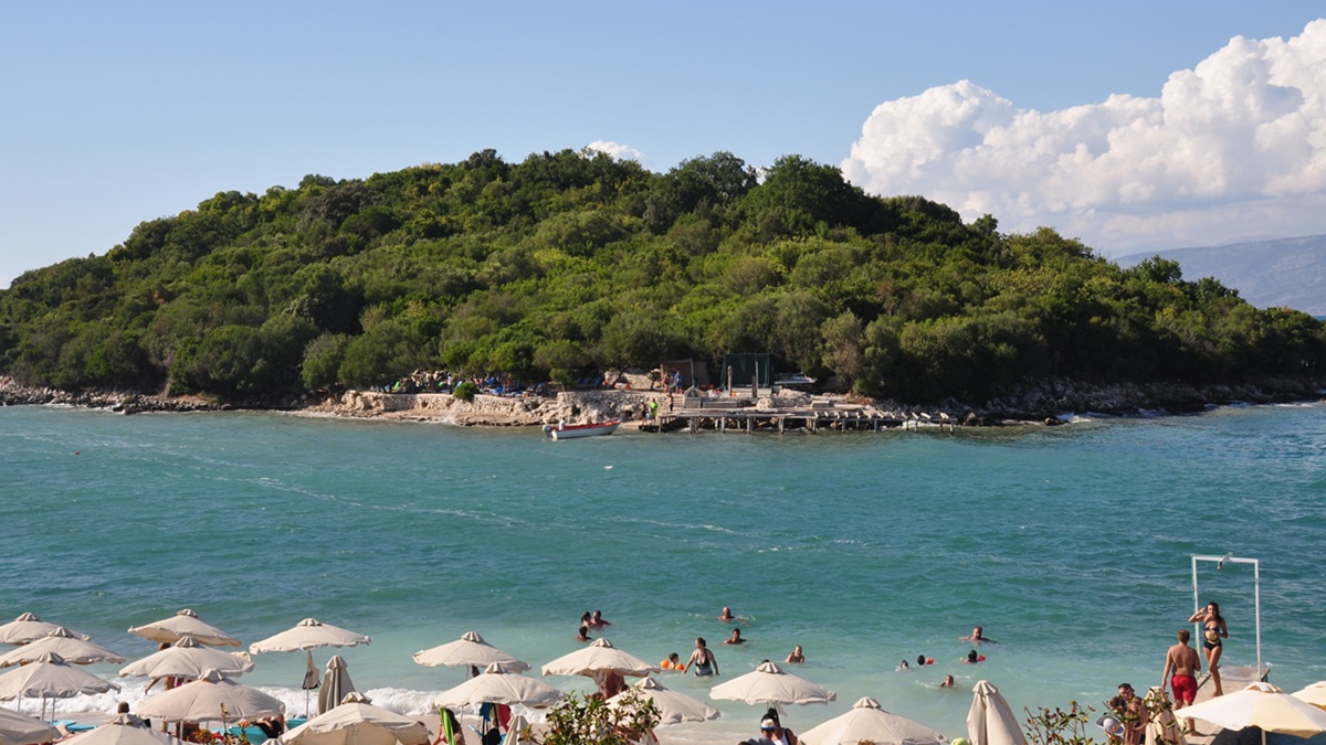 Albánie, ostrůvek, Ksamil