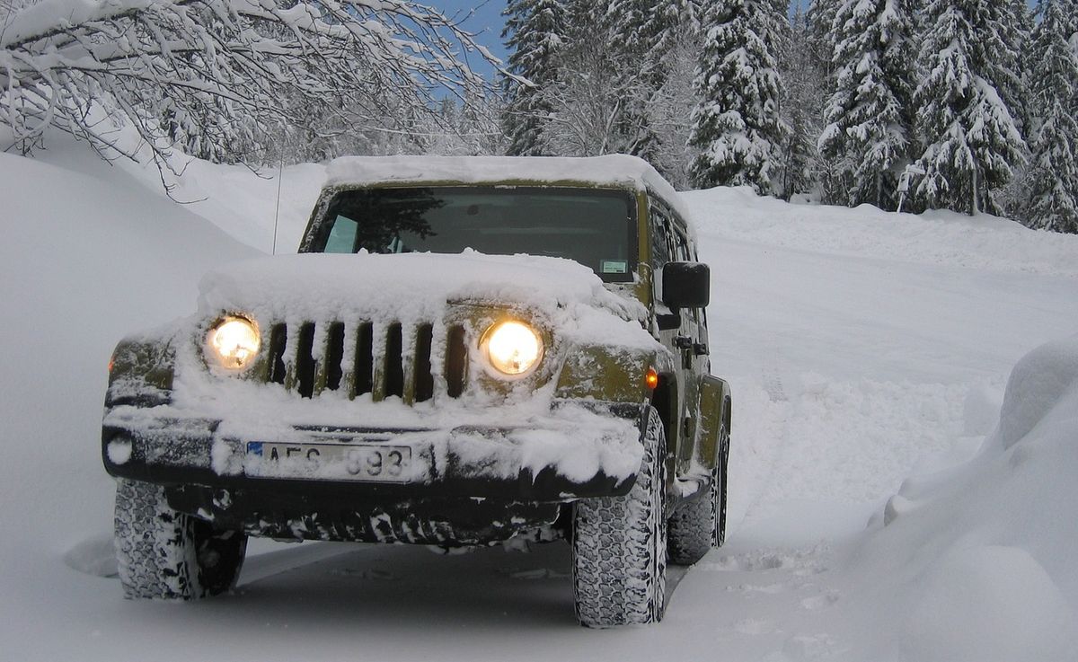 jeep v zimě