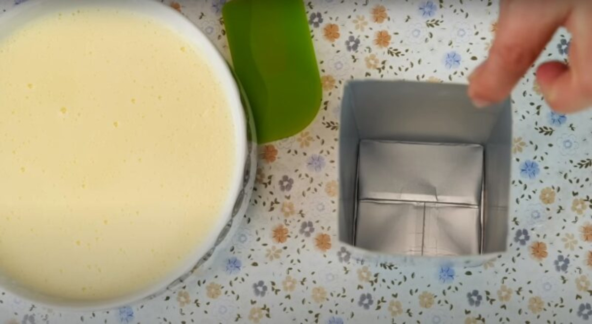 krabice od mléka na dezert