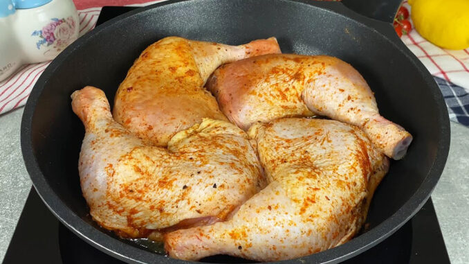 chicken thighs in a pan