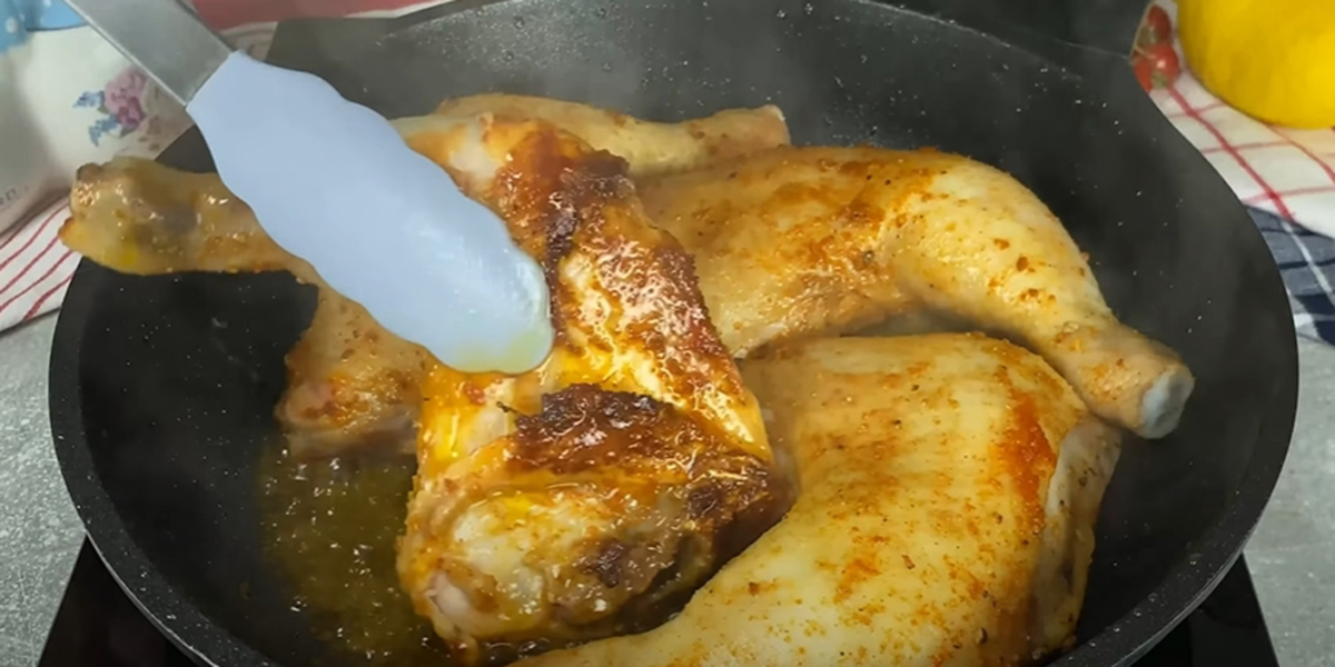 chicken thighs in a pan