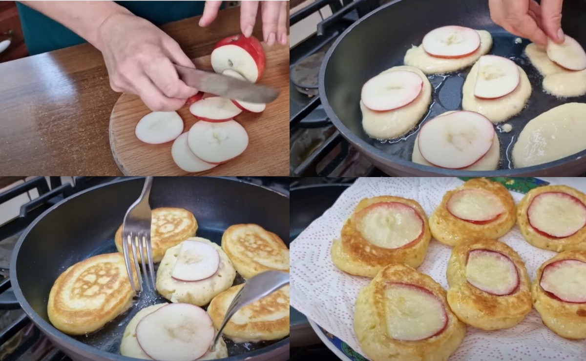 postup přípravy jablečných palačinek