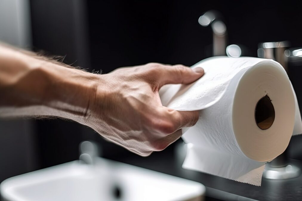 ruka bere toaletní papír