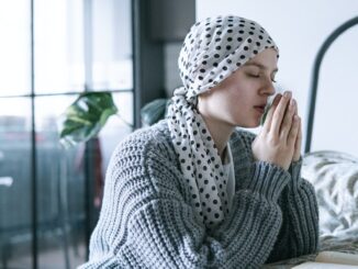 žena nemoc modlení